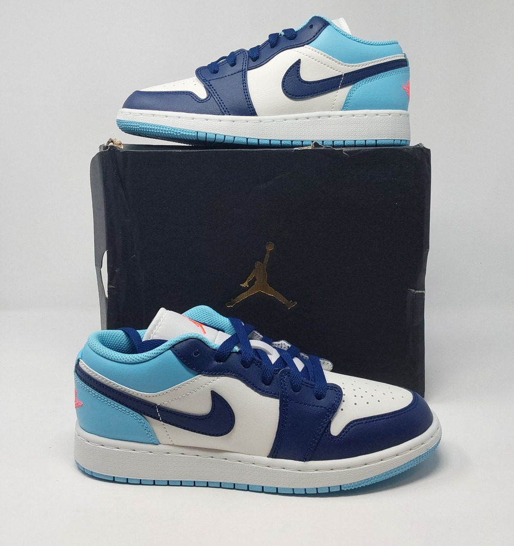 Air Jordan 1 Low GS Sail Blue Chill 5.5Y 553560-149 New w/ Box